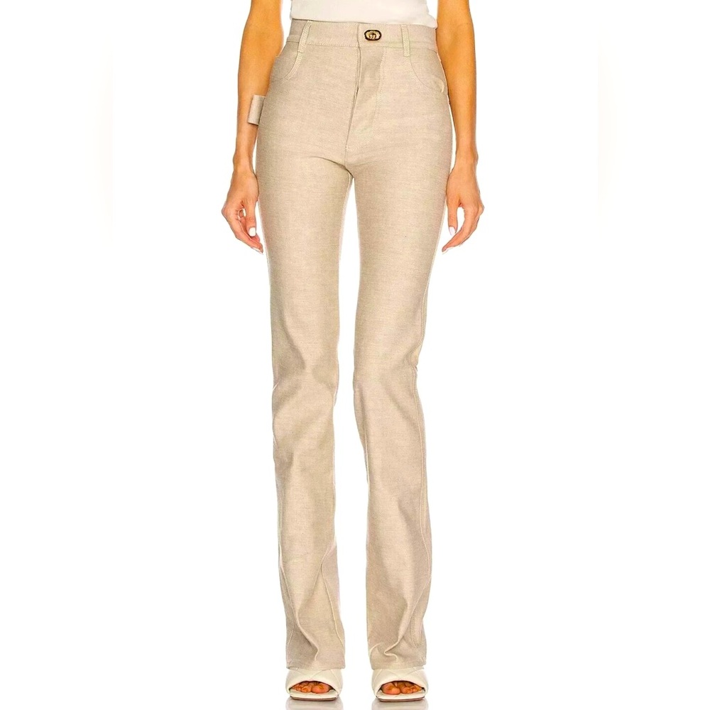 BOTTEGA VENETA Beige Raw Denim Jeans
